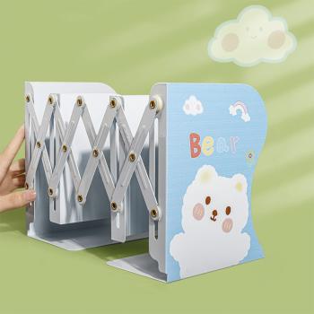 360Home Bunte Buchstütze ausziehbar Buchständer weißer Bär